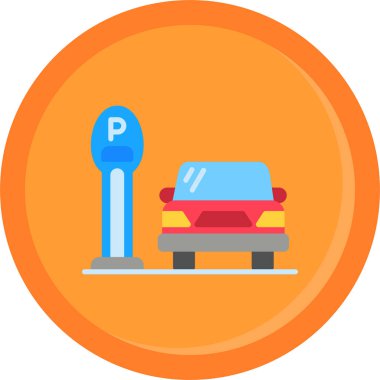 Park ediyor. Web simgesi basit illüstrasyon