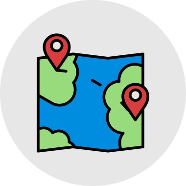 harita konumu ikon vektör illüstrasyonu