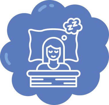 Yatakta uyuyan kadın, vektör çizimi.