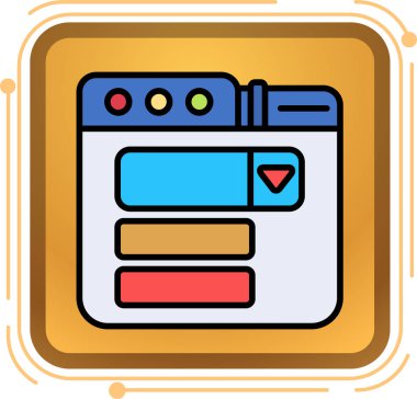 Tarayıcı web arayüzü simgesi ile doldurulmuş dış hat biçimi