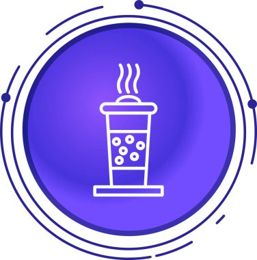 Beyaz arka planda izole edilmiş çizgi kahve fincanı ikonu. Çay fincanı. Sıcak kahve. Renkli taslak konsepti. vektör.