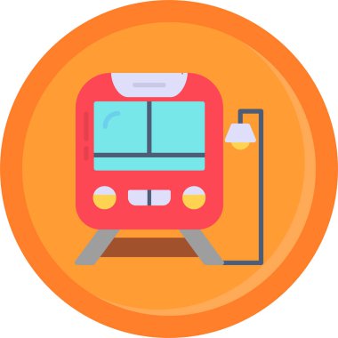 tren. Web simgesi basit illüstrasyon