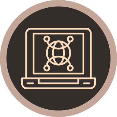 Dizüstü bilgisayar simgesi vektör çizimi