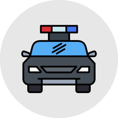 Polis arabası. Basit illüstrasyon