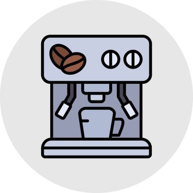kahve makinesi renk vektör illüstrasyonu