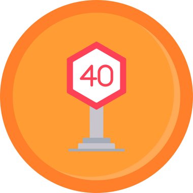 Hız sınırı simgesi vektör illüstrasyonu