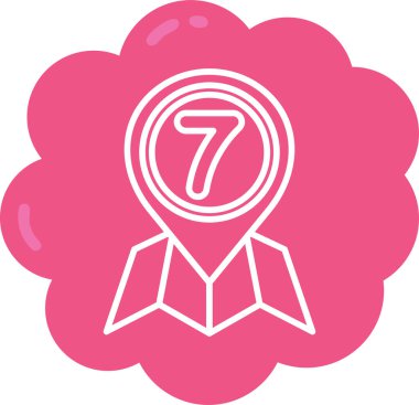 7 numaralı simge, vektör illüstrasyonu