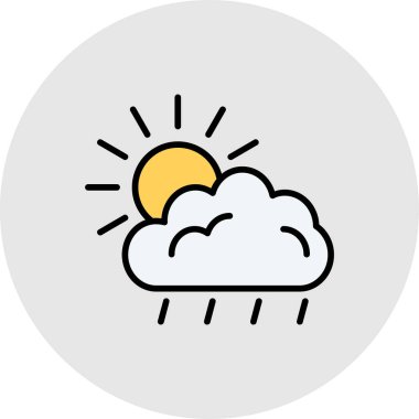 bulut tahmin ikonu ana hatlar biçiminde