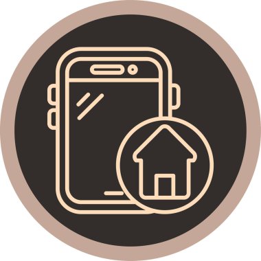 Moda biçimi izole edilmiş arka planda cep telefonu simgesi