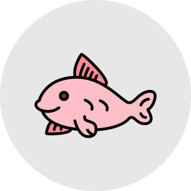 Balık. Web simgesi basit illüstrasyon