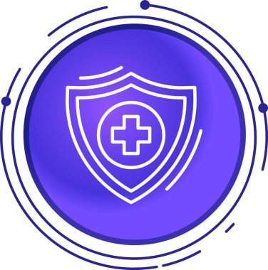 Beyaz arkaplanda işaretleme simgesi olan renk kalkanı izole edildi. Koruma, güvenlik, güvenlik ikonu. Simge simgesini kontrol et. Rastgele dinamik şekilleri daire içine al. vektör