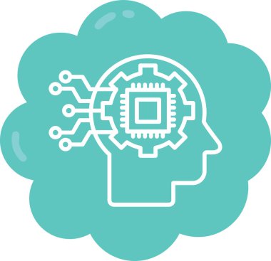 Beyin simgesi, vektör illüstrasyonu