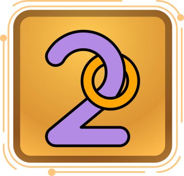 2 sayısının vektör illüstrasyonu