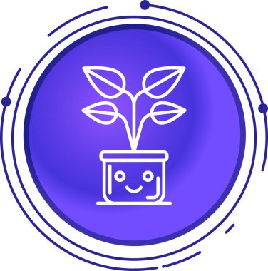 Beyaz arkaplanda yaprak simgesi olan çizgi bitkisi. Yapraklı bitki. Yaprak konsepti ile yapraklar. Renkli taslak konsepti. vektör