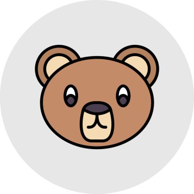 şirin ayı hayvan ikonu vektör çizimi tasarımı