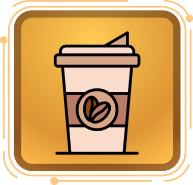 Kahve fincanı. Vektör. Basit resimleme