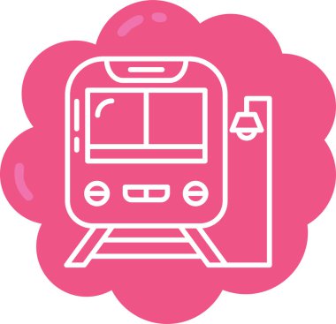 Tren simgesinin vektör illüstrasyonu