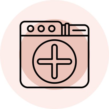 Çamaşır makinesi. Web simgesi vektör illüstrasyonu