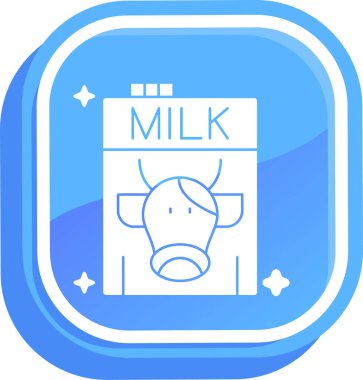 süt simgesi, vektör illüstrasyonu