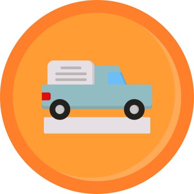 Web için araba düz simgesi, vektör illüstrasyonu