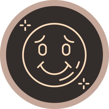 Mutluyum. Web simgesi basit illüstrasyon