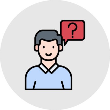 Soru işaretleri vektör simgesine sahip iş adamı