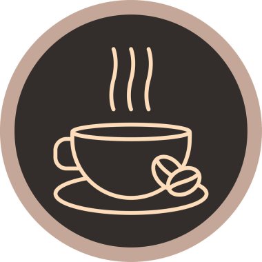 Kahve. Web simgesi vektör illüstrasyonu