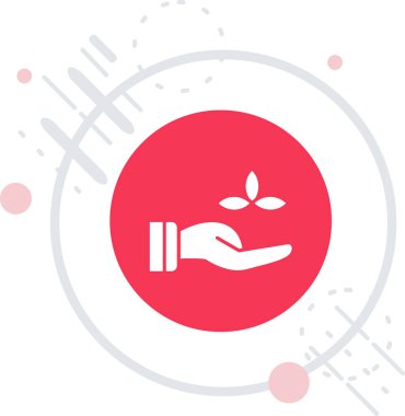 Beyaz arkaplanda yaprak simgesi olan renk çizgisi bitkisi. bitki dostu bitki. Alternatif yapraklar. Çevresel ekoloji. Rastgele dinamik şekiller. vektör illüstrasyonu