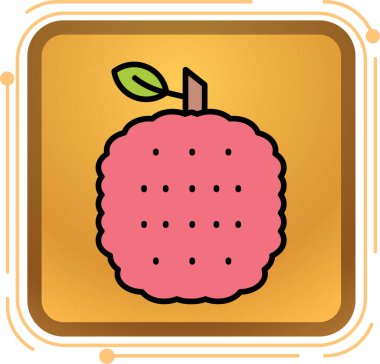 Bir dilim karpuz ikonlu taze elma.