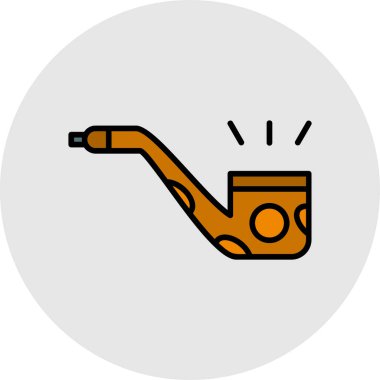 Sigara çubuğu simgesi rengi ana hatları vektörü