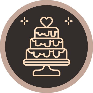 Kek. Web simgesi basit illüstrasyon