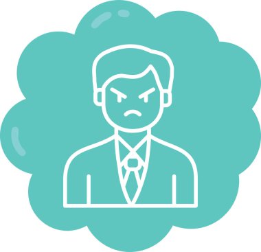 Kızgın Patron. Basit illüstrasyon