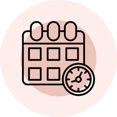 Bir saat simgesinin vektör illüstrasyonu