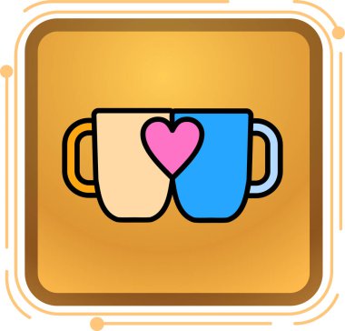 Fincan kahve simgesi, anahat stili