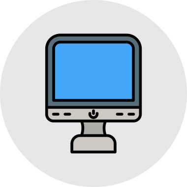 Monitör. Web simgesi basit illüstrasyon