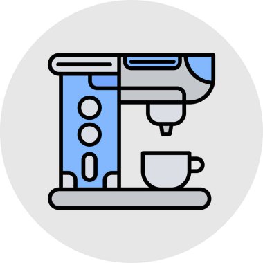 Çay makinesi simgesinin vektör illüstrasyonu