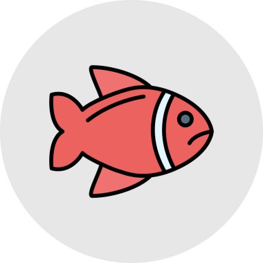 balık simgesi vektör illüstrasyonu