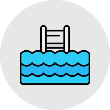 Bir yüzme havuzu simgesinin vektör çizimi