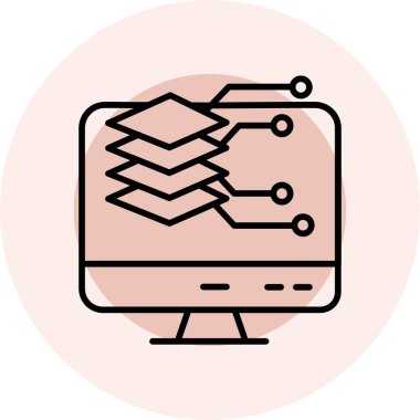 Bilgisayarlı bir dizüstü bilgisayarın vektör simgesi