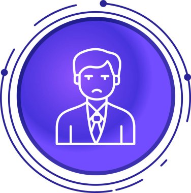 Çemberdeki üzgün adam. Basit simge