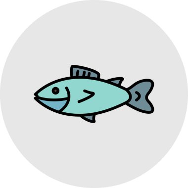 balık simgesi vektör illüstrasyonu