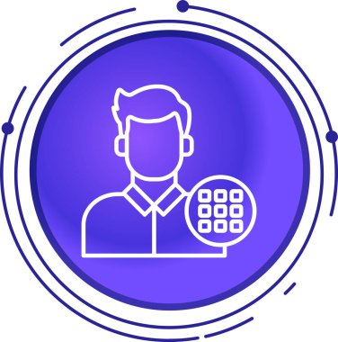 Beyaz arka planda izole edilmiş çizgi insan kaynakları yönetim simgesi. İnsan kafası, kaynak kaynakları ve personel, araştırma, araştırma işi. Renkli taslak konsepti. vektör