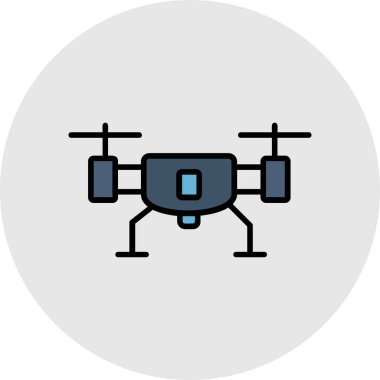 İHA simgesi. Web için İHA vektör simgelerinin basit illüstrasyonu