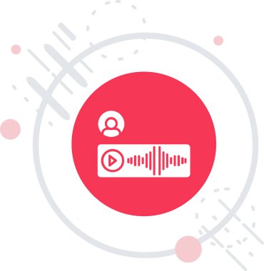 Renkli müzik çalar, ses dalgası, ses dalgası simgesi, beyaz arkaplanda izole edilmiş. Rastgele dinamik şekiller. vektör illüstrasyonu