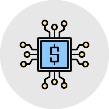 Cpu simge vektör illüstrasyonu