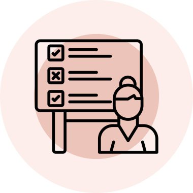 Moda Biçimli İzole Arkaplanda Kontrol Listesi Simgesi