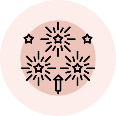 Havai fişekler. Web simgesi basit illüstrasyon