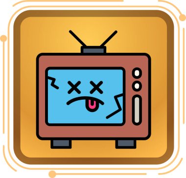 Televizyon ikonu çizgi film illüstrasyonu. televizyon vektörü