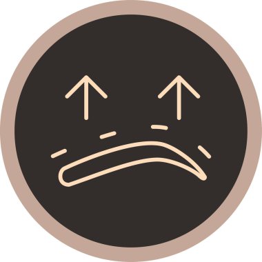 üzgün yüz ifadesi, illüstrasyon, beyaz arkaplan üzerindeki vektör.