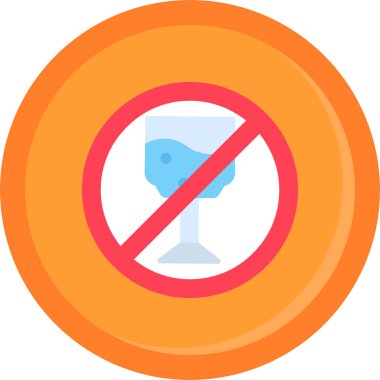 alkollü kokteyl simgesi düz stil